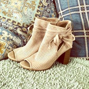Francesca peep toe booties